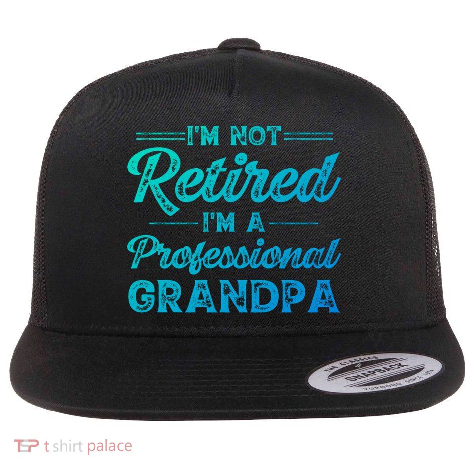 Funny Fathers Day Retired Grandpa Great Gift Flatbill Hat