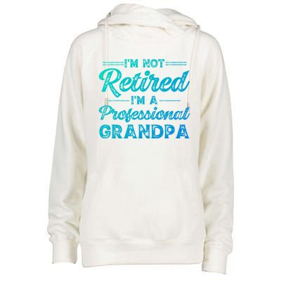 Funny Fathers Day Retired Grandpa Great Gift Womens Funnel Neck Pullover Hood