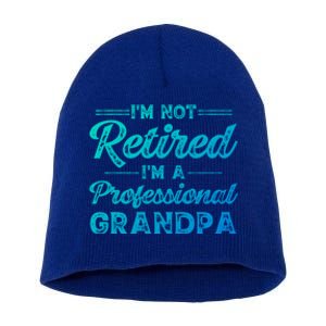 Funny Fathers Day Retired Grandpa Great Gift Short Acrylic Beanie