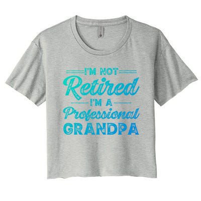 Funny Fathers Day Retired Grandpa Great Gift Women's Crop Top Tee