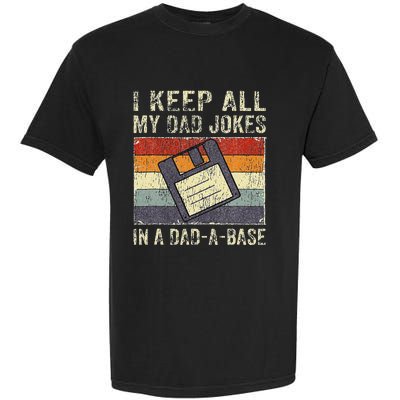 Funny Father's Day Daddy Jokes in Dadabase Vintage Retro Garment-Dyed Heavyweight T-Shirt