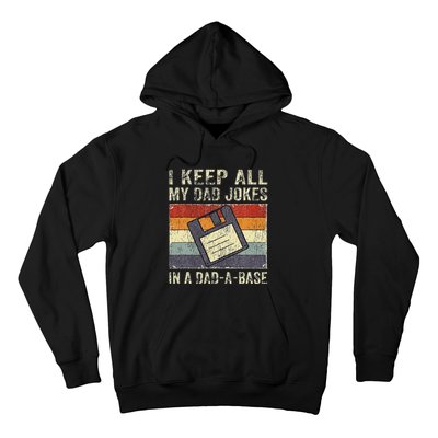 Funny Father's Day Daddy Jokes in Dadabase Vintage Retro Hoodie