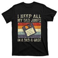 Funny Father's Day Daddy Jokes in Dadabase Vintage Retro T-Shirt