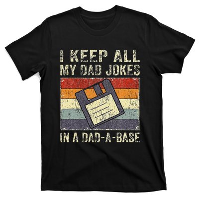 Funny Father's Day Daddy Jokes in Dadabase Vintage Retro T-Shirt