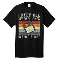 Funny Father's Day Daddy Jokes in Dadabase Vintage Retro Tall T-Shirt