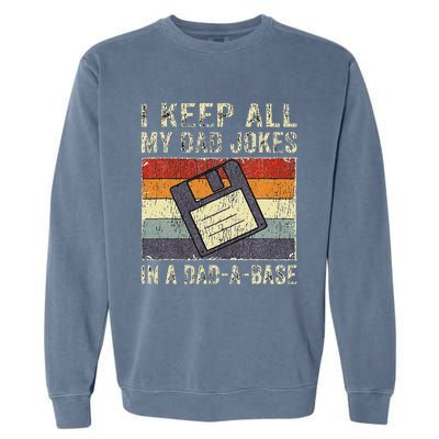 Funny Father's Day Daddy Jokes in Dadabase Vintage Retro Garment-Dyed Sweatshirt