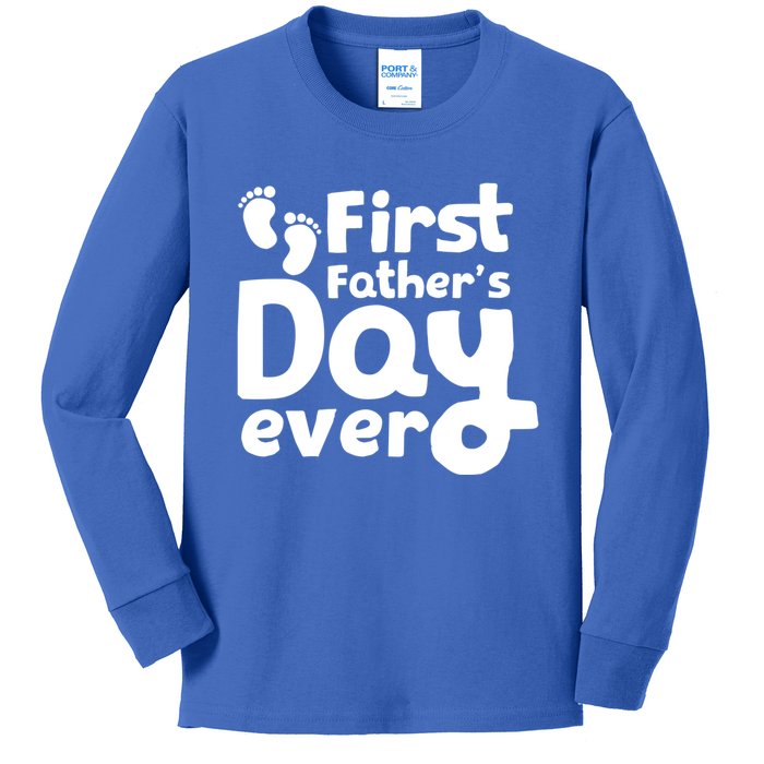 First Fathers Day Ever Proud Family Dad Gift Kids Long Sleeve Shirt