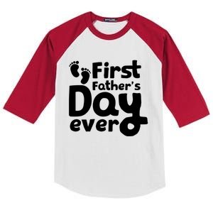 First Fathers Day Ever Proud Family Dad Gift Kids Colorblock Raglan Jersey