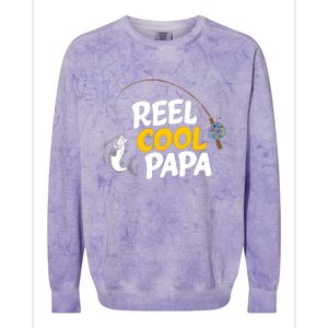 Funny FatherS Day Fish Reel Cool Fisher Papa Fishing Dad Meaningful Gift Colorblast Crewneck Sweatshirt