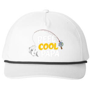 Funny FatherS Day Fish Reel Cool Fisher Papa Fishing Dad Meaningful Gift Snapback Five-Panel Rope Hat