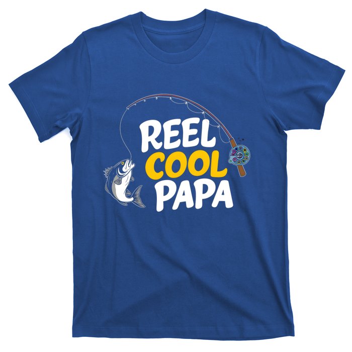 Funny FatherS Day Fish Reel Cool Fisher Papa Fishing Dad Meaningful Gift T-Shirt