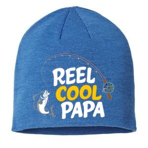 Funny FatherS Day Fish Reel Cool Fisher Papa Fishing Dad Meaningful Gift Sustainable Beanie