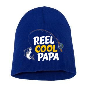 Funny FatherS Day Fish Reel Cool Fisher Papa Fishing Dad Meaningful Gift Short Acrylic Beanie