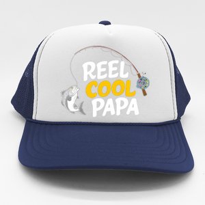 Funny FatherS Day Fish Reel Cool Fisher Papa Fishing Dad Meaningful Gift Trucker Hat