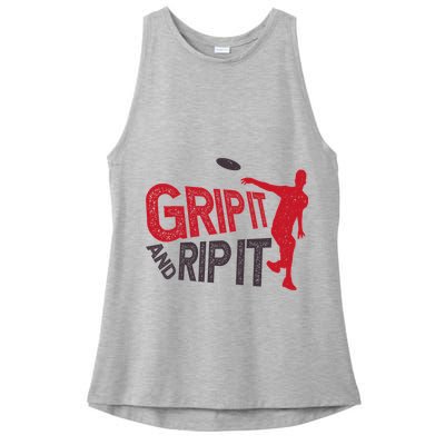 Funny Frisbee Disc Golf Shirt for Disc Golfer Ladies PosiCharge Tri-Blend Wicking Tank
