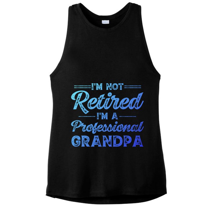 Funny Fathers Day Retired Grandpa Great Gift Ladies PosiCharge Tri-Blend Wicking Tank