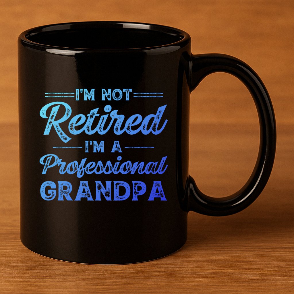 Funny Fathers Day Retired Grandpa Great Gift 11oz C Handle Ceramic Mug