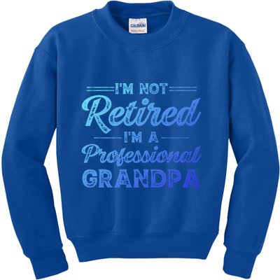 Funny Fathers Day Retired Grandpa Great Gift Kids Sweatshirt