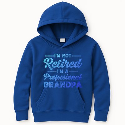 Funny Fathers Day Retired Grandpa Great Gift Kids Hoodie