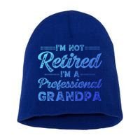 Funny Fathers Day Retired Grandpa Great Gift Short Acrylic Beanie