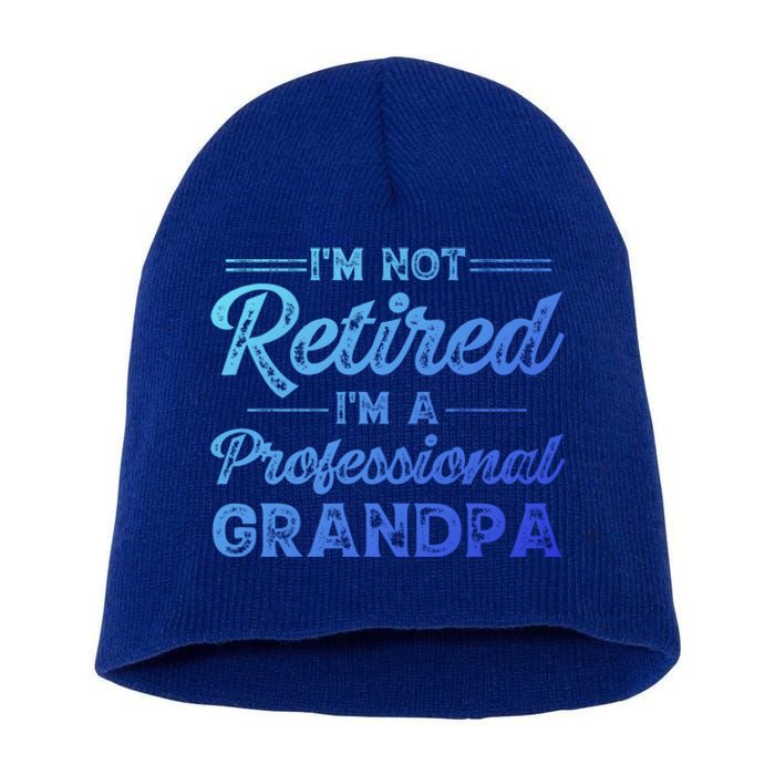 Funny Fathers Day Retired Grandpa Great Gift Short Acrylic Beanie