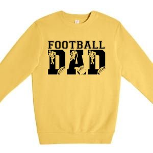 Funny Fathers Day Football Dad Football Dad Birthday Gift Premium Crewneck Sweatshirt