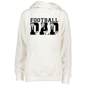 Funny Fathers Day Football Dad Football Dad Birthday Gift Womens Funnel Neck Pullover Hood