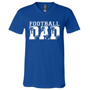 Funny Fathers Day Football Dad Football Dad Birthday Gift V-Neck T-Shirt