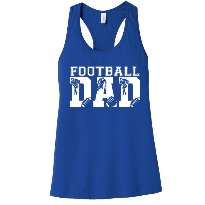 Funny Fathers Day Football Dad Football Dad Birthday Gift Women's Racerback Tank