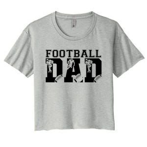 Funny Fathers Day Football Dad Football Dad Birthday Gift Women's Crop Top Tee