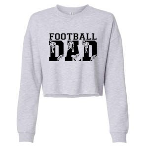 Funny Fathers Day Football Dad Football Dad Birthday Gift Cropped Pullover Crew