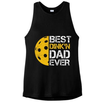 Funny Father's Day Pickleball Best Dink'n Dad Ever Funny Ladies PosiCharge Tri-Blend Wicking Tank