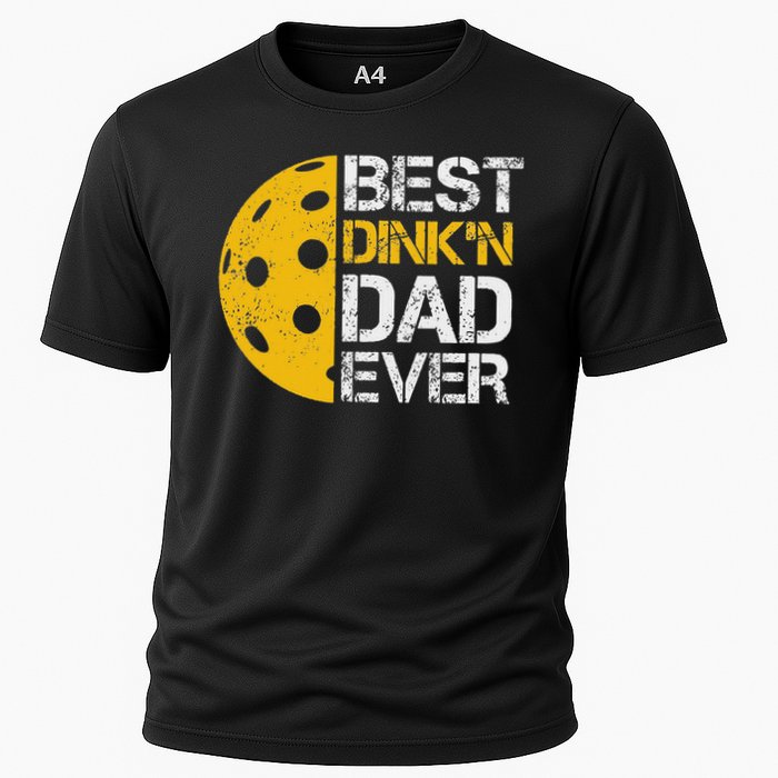 Funny Father's Day Pickleball Best Dink'n Dad Ever Funny Cooling Performance Crew T-Shirt