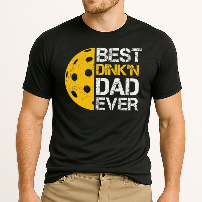 Funny Father's Day Pickleball Best Dink'n Dad Ever Funny Cooling Performance Crew T-Shirt