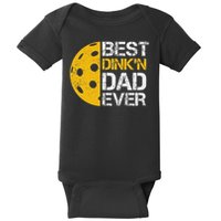 Funny Father's Day Pickleball Best Dink'n Dad Ever Funny Baby Bodysuit