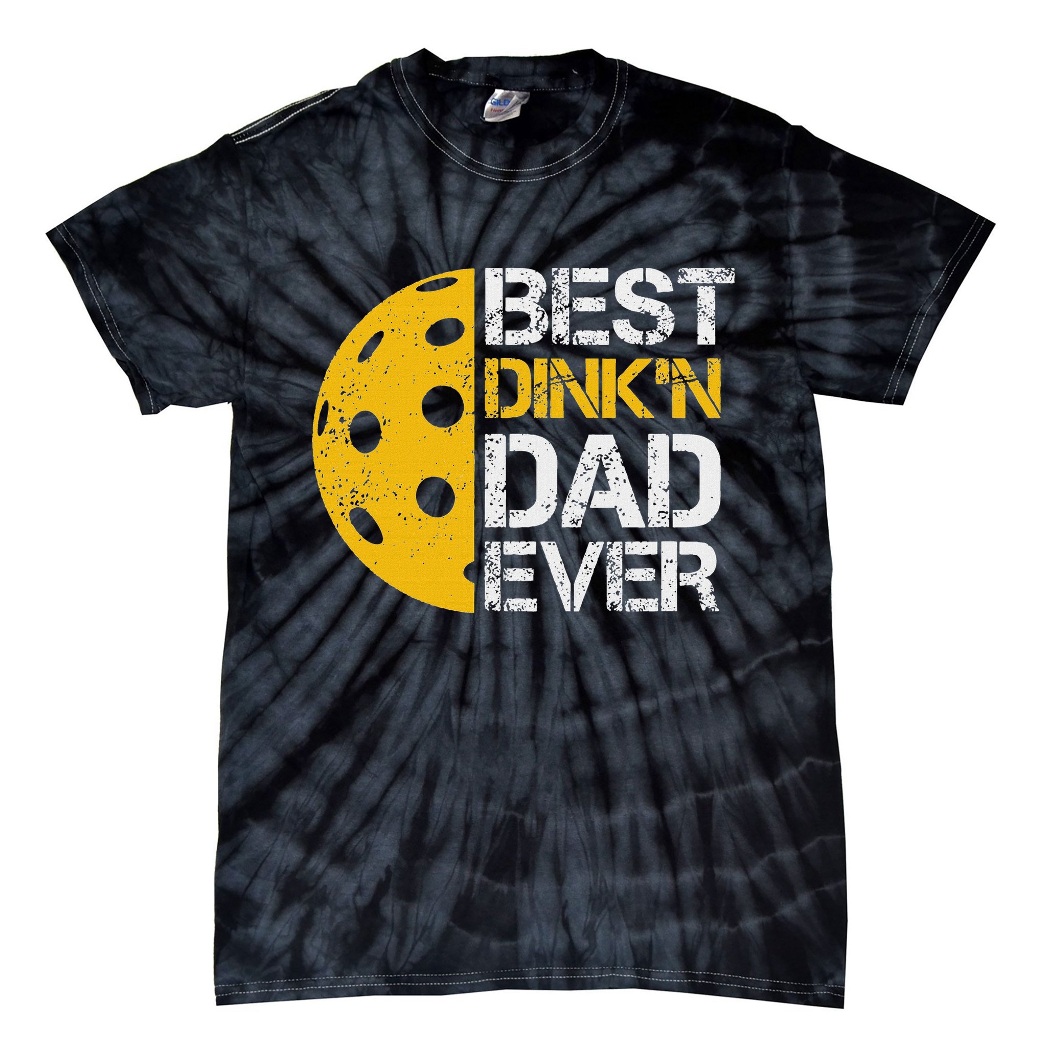 Funny Father's Day Pickleball Best Dink'n Dad Ever Funny Tie-Dye T-Shirt