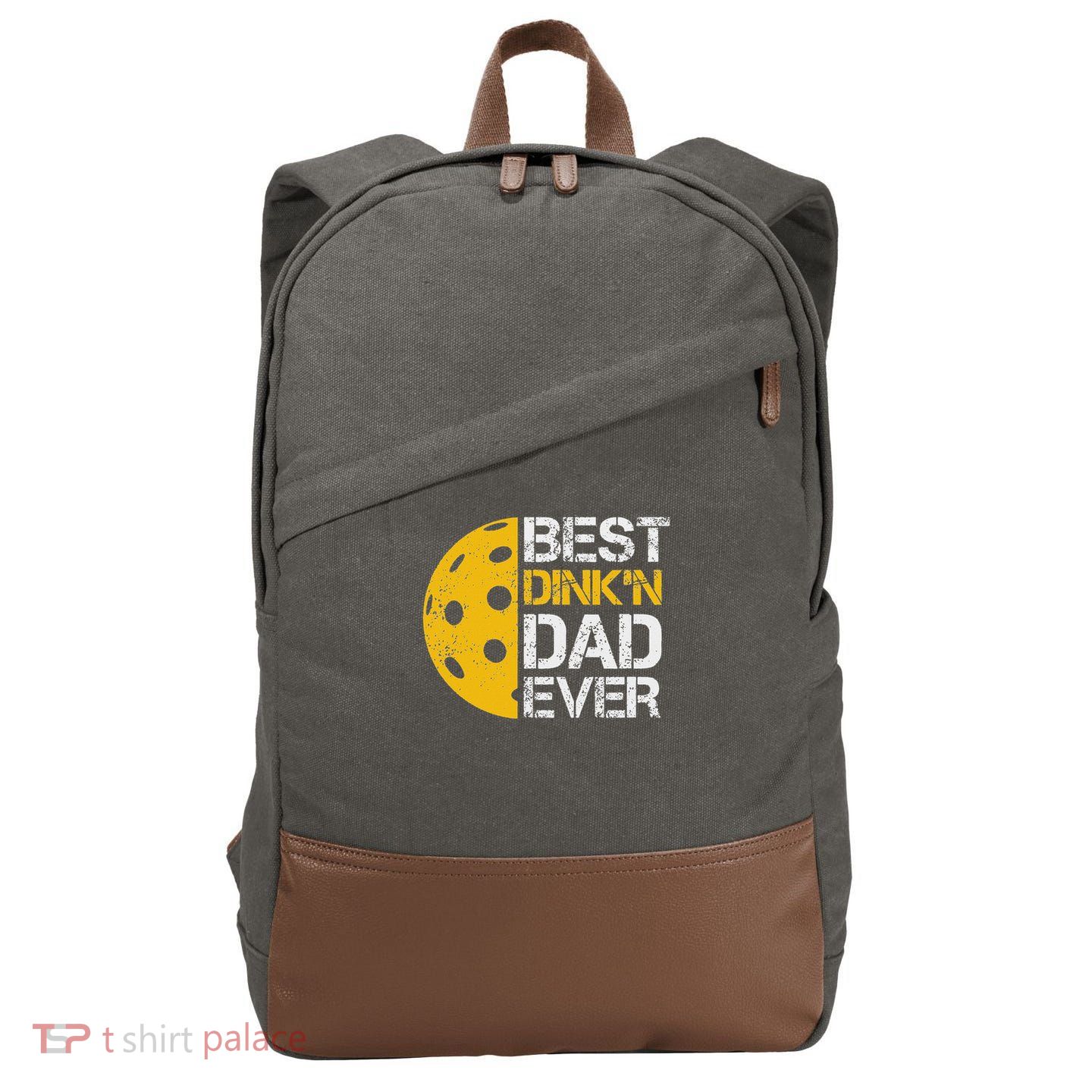 Funny Father's Day Pickleball Best Dink'n Dad Ever Funny Cotton Canvas Backpack