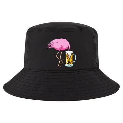Funny Flamingo Drinking Beer Party Beer Drinker Cool Comfort Performance Bucket Hat
