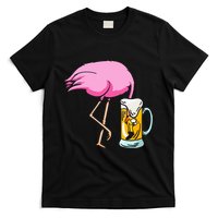 Funny Flamingo Drinking Beer Party Beer Drinker T-Shirt