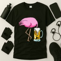 Funny Flamingo Drinking Beer Party Beer Drinker T-Shirt