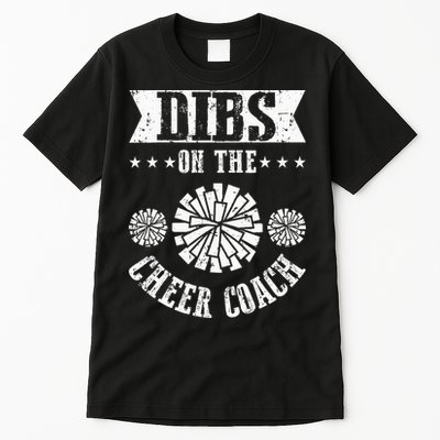 Funny Football Dibs On The Cheer Coach Pom Poms Tall T-Shirt
