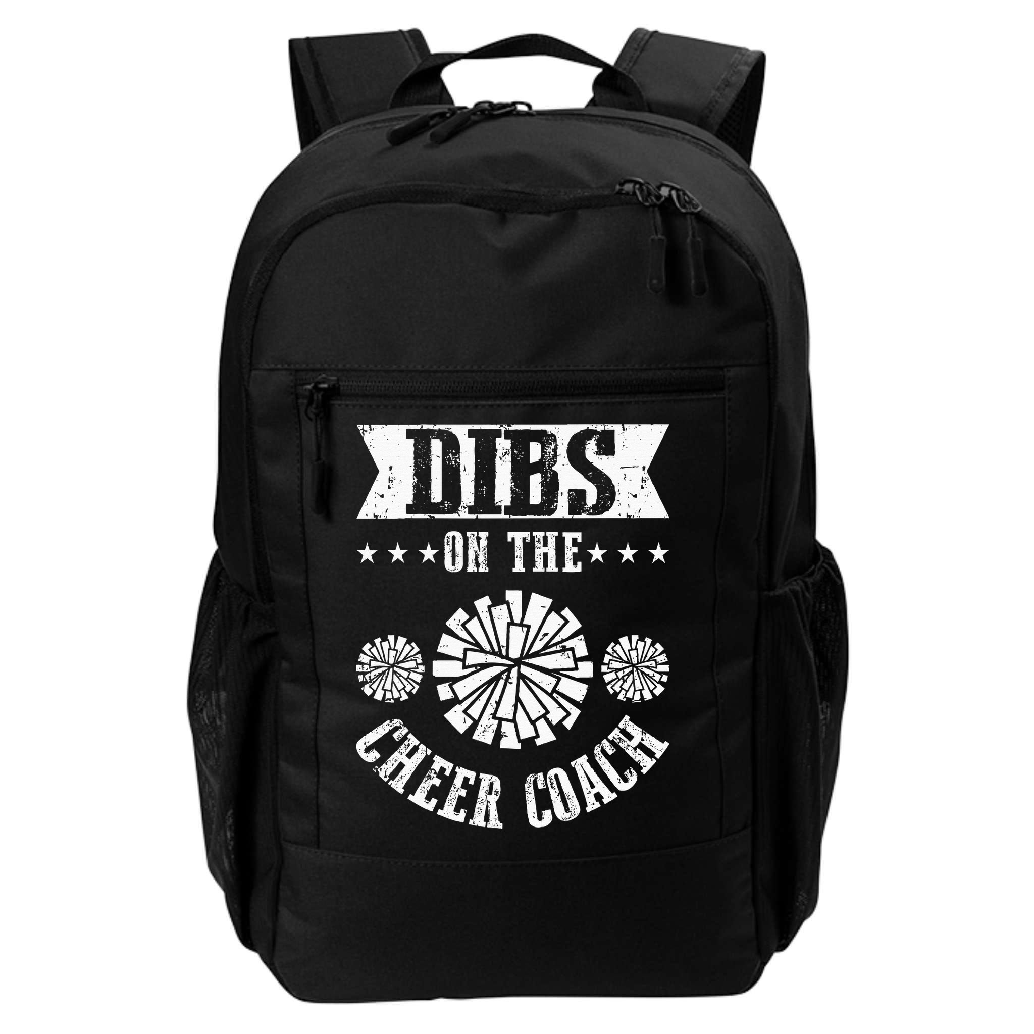 Funny Football Dibs On The Cheer Coach Pom Poms Backpack