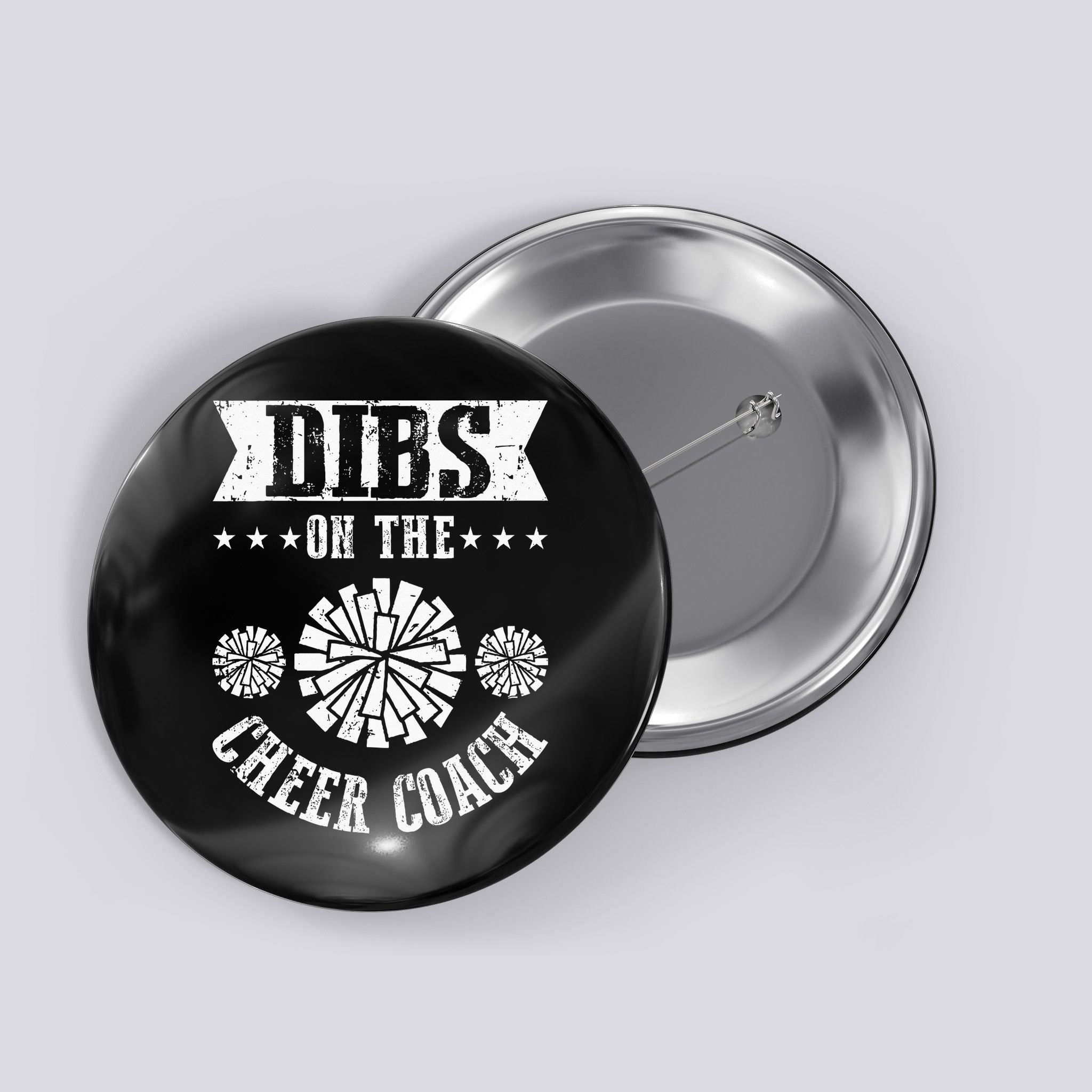 Funny Football Dibs On The Cheer Coach Pom Poms Button
