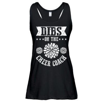 Funny Football Dibs On The Cheer Coach Pom Poms Ladies Essential Flowy Tank