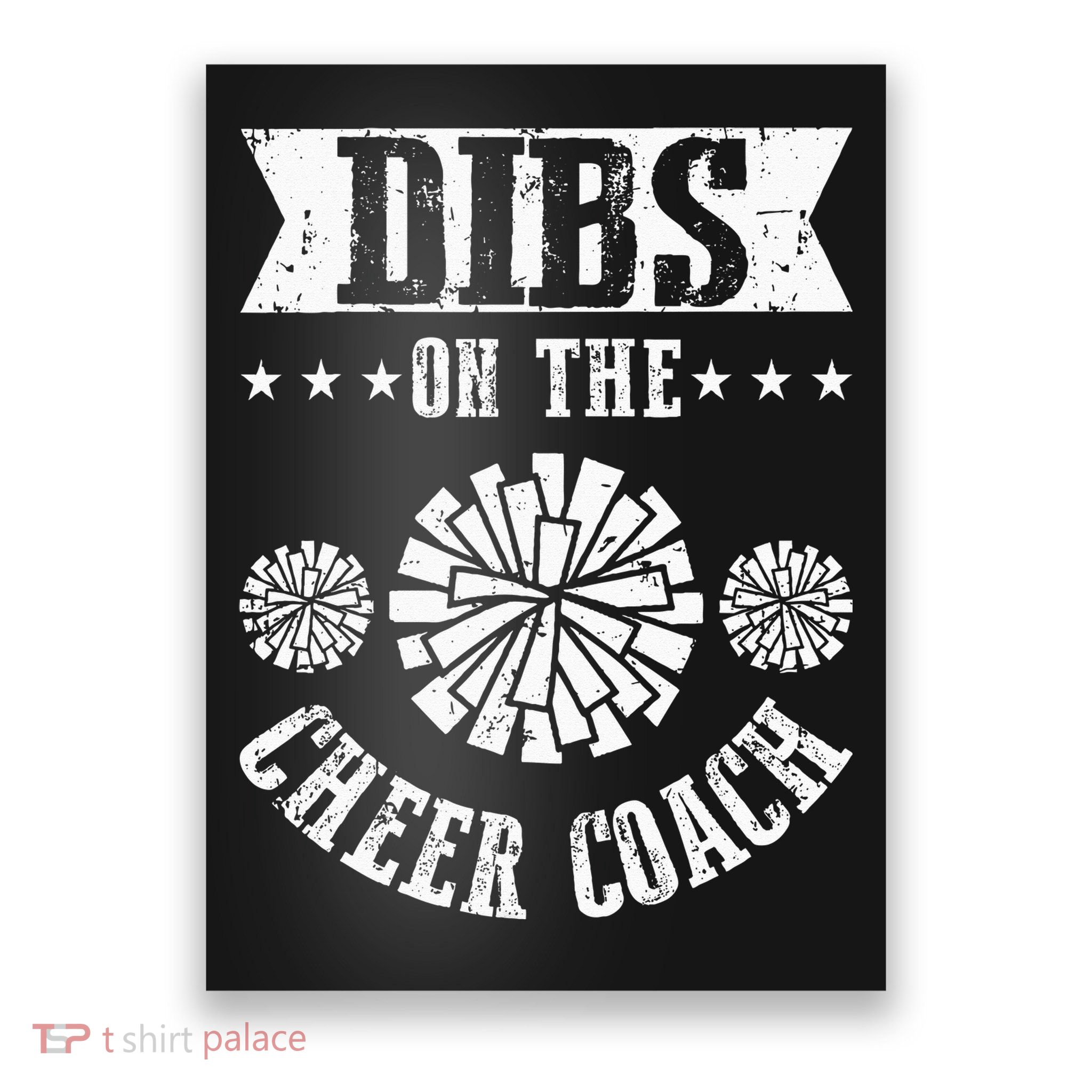 Funny Football Dibs On The Cheer Coach Pom Poms Poster