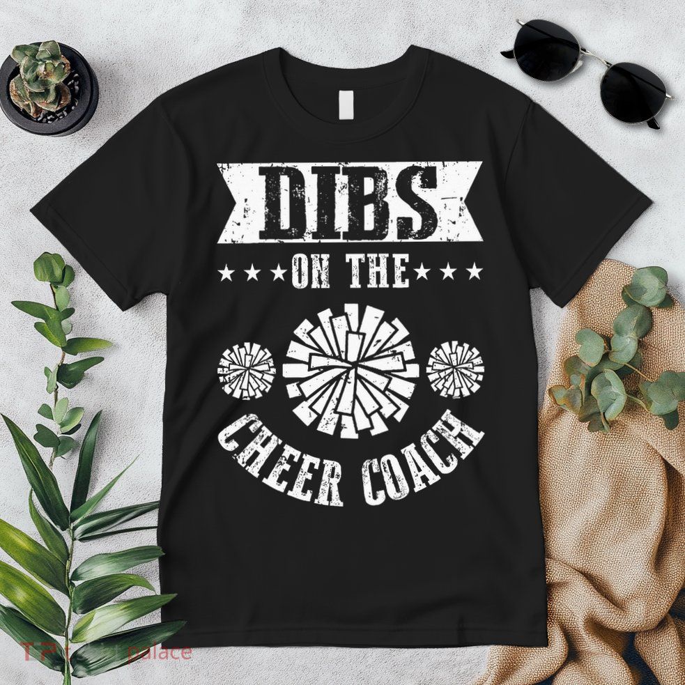 Funny Football Dibs On The Cheer Coach Pom Poms Premium T-Shirt