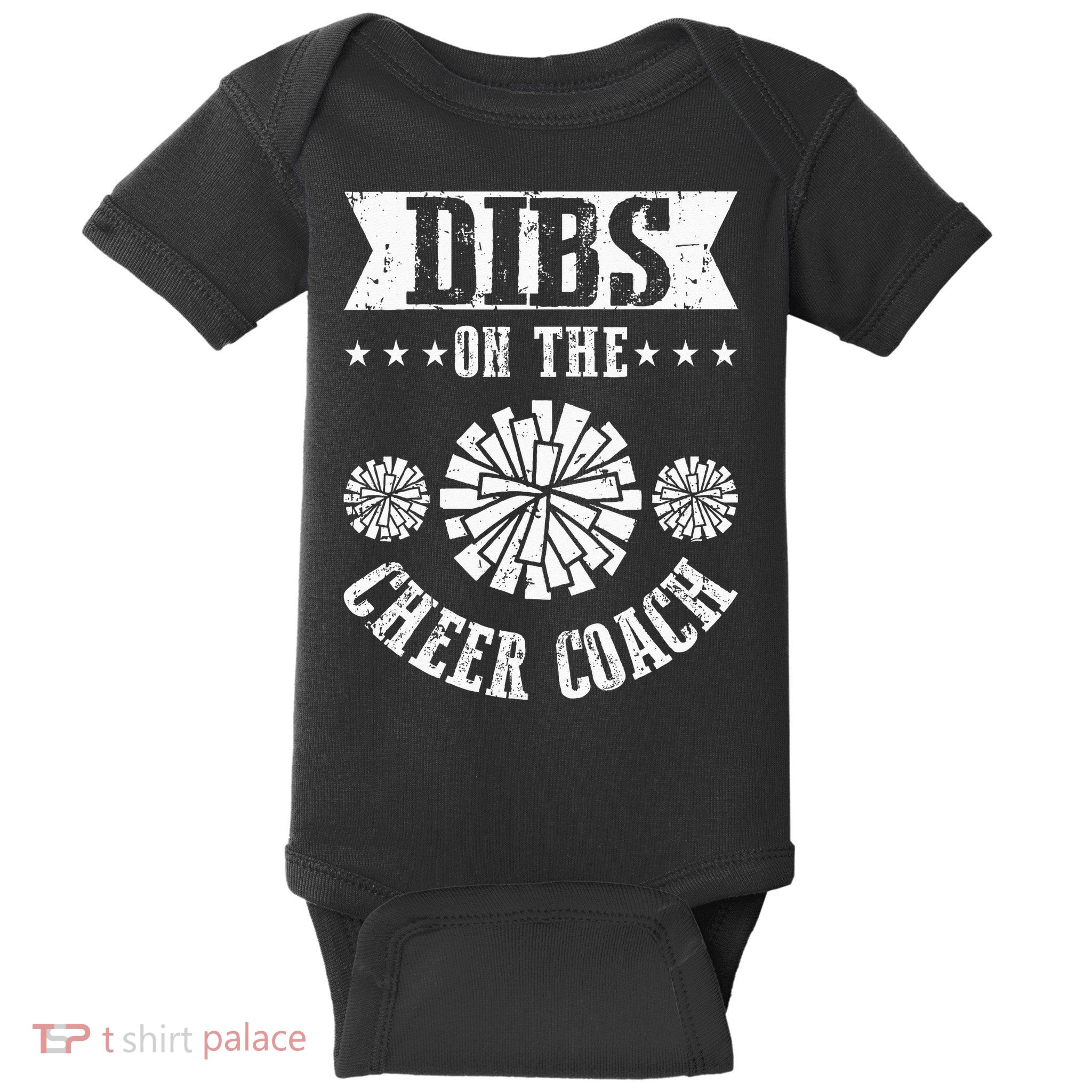 Funny Football Dibs On The Cheer Coach Pom Poms Baby Bodysuit