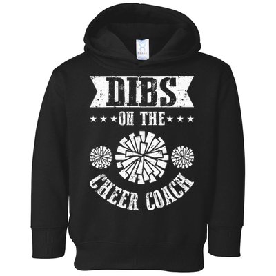 Funny Football Dibs On The Cheer Coach Pom Poms Toddler Hoodie