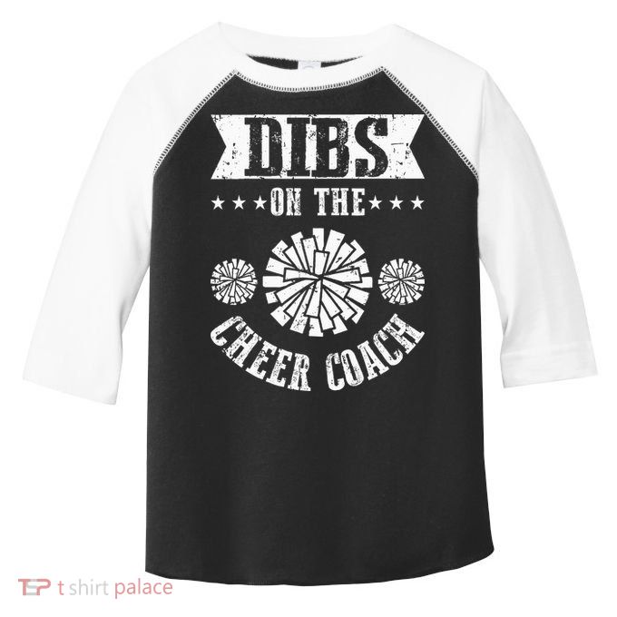 Funny Football Dibs On The Cheer Coach Pom Poms Toddler Fine Jersey T-Shirt