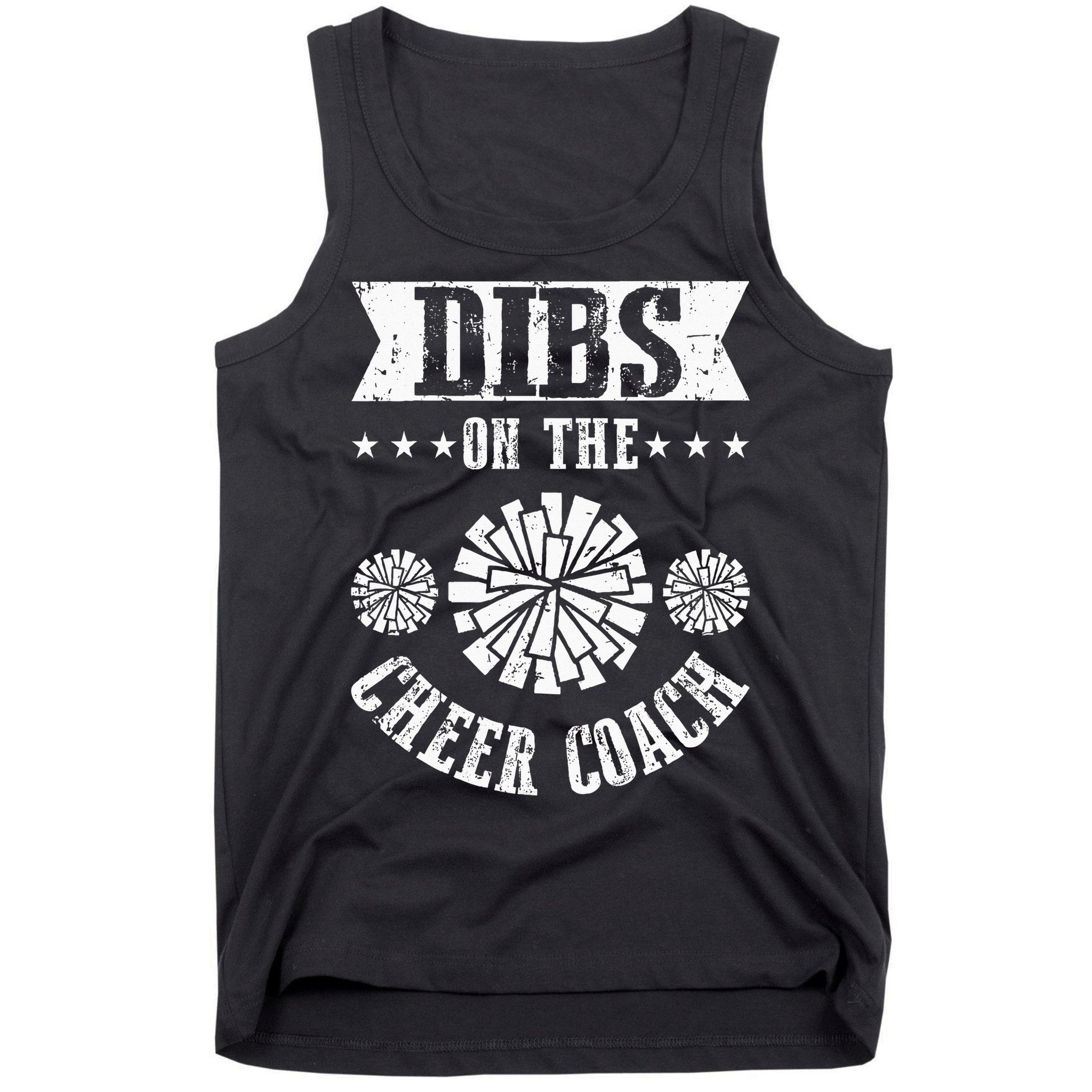 Funny Football Dibs On The Cheer Coach Pom Poms Tank Top
